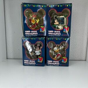 ENESCO DISNEY TREE-RIFIC TREASURES Mickey Mouse Christmas Ornaments Lot Of 4